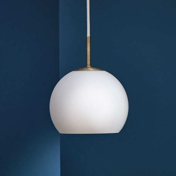 Závěsná svítidlo FRANDSEN, Ball, stmívatelné, Bílá, Obývací pokoj, Sklo, Design