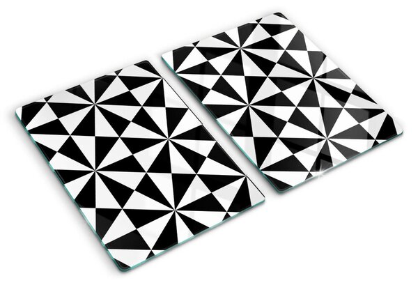 Krájecí prkénko skleněné Geometrické trojúhelníky v černé a bílé ddk-nr-wm-00006141