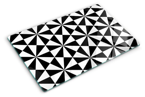 Krájecí prkénko skleněné Geometrické trojúhelníky v černé a bílé ddk-nr-wm-00006141