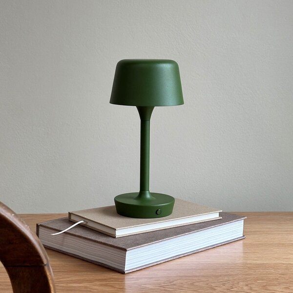 Stolní lampa Dyberg Larsen, Flow, stmívatelné, Zelená, Obývací pokoj, Kov, Skandinávský