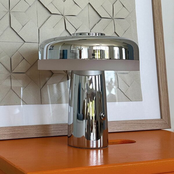 Stolní lampa Dyberg Larsen, Porter, stmívatelné, Metalická, Obývací pokoj, Kov, Skandinávský