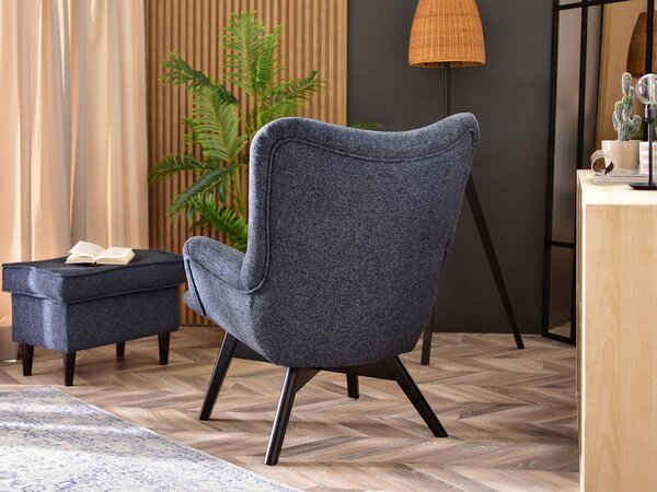 Designové křeslo Florentino (šedá + dub)