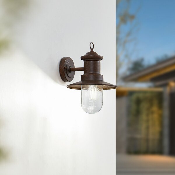 Venkovní svítidla Lindby, Eloretta, stmívatelné, Hnědá / Rezavá, Terasa, Kov, Venkovský / rustikální