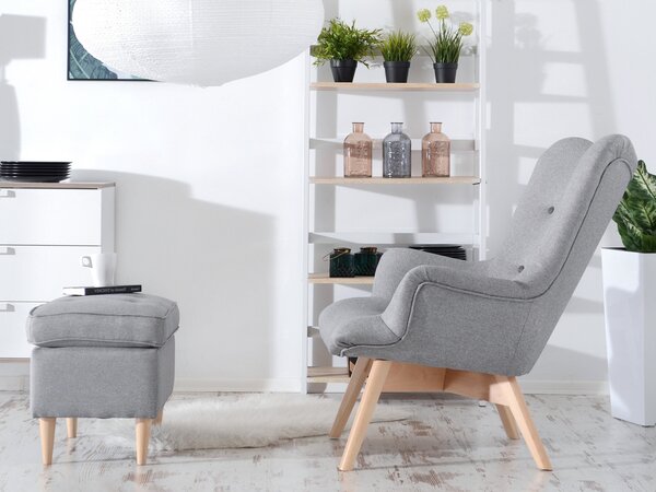 Designové křeslo Florentino (šedá + dub)
