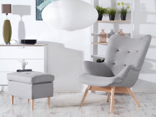 Designové křeslo Florentino (šedá + dub)