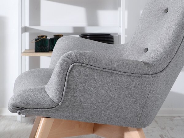 Designové křeslo Florentino (šedá + dub)