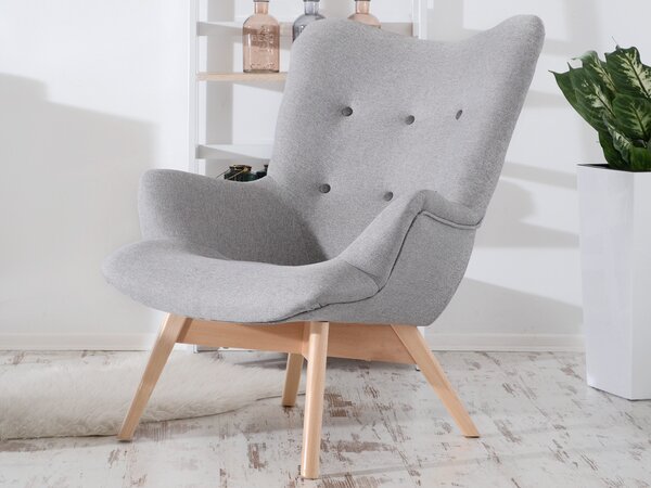 Designové křeslo Florentino (šedá + dub)