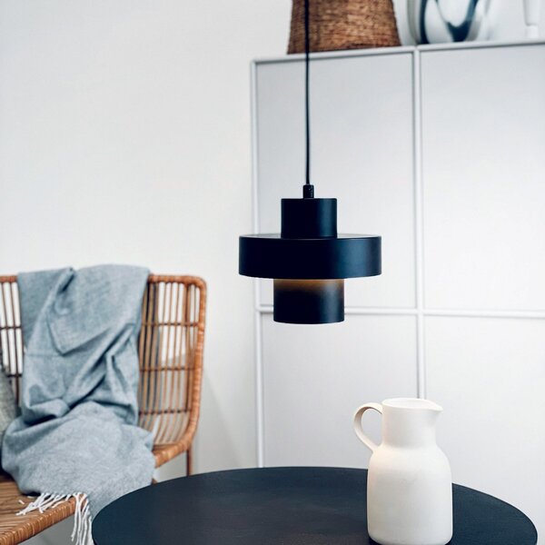 Závěsná svítidlo Dyberg Larsen, Stoke, stmívatelné, Černá, Obývací pokoj, Kov, Design