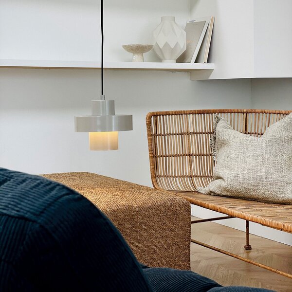 Závěsná svítidlo Dyberg Larsen, Stoke, stmívatelné, Šedá, Obývací pokoj, Kov, Design