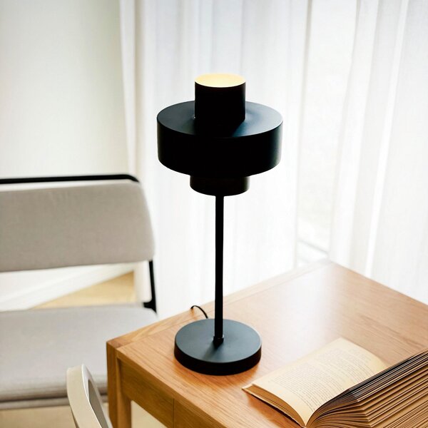 Stolní lampa Dyberg Larsen, Stoke, Černá, Obývací pokoj, Kov, Design