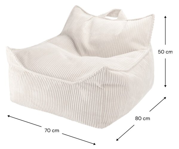 Krémový manšestrový dětský sedací vak Chair – Wigiwama