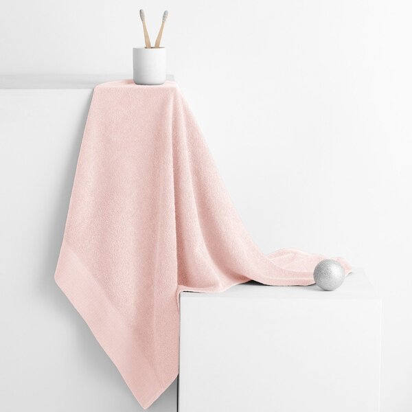 Světle růžová froté bavlněná osuška 70x140 cm Amari – Restilo
