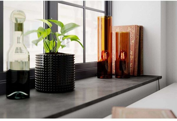Stolní lampa By Rydéns, Flake, Hnědá / Rezavá, Obývací pokoj, Sklo