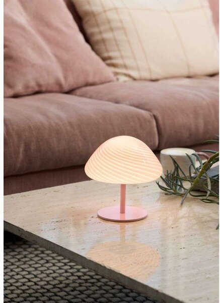 Stolní lampa Halo Design, Pudrová, Obývací pokoj, Sklo
