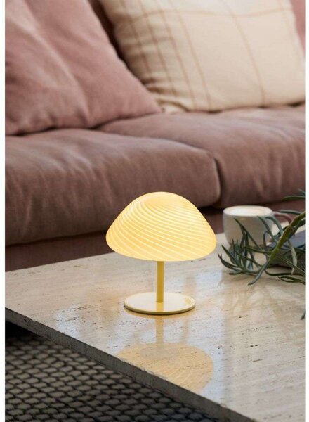 Stolní lampa Halo Design, Béžová, Obývací pokoj, Sklo