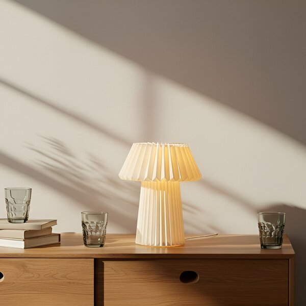 Stolní lampa Lindby, Magali, Bílá, Obývací pokoj, Papír / Karton