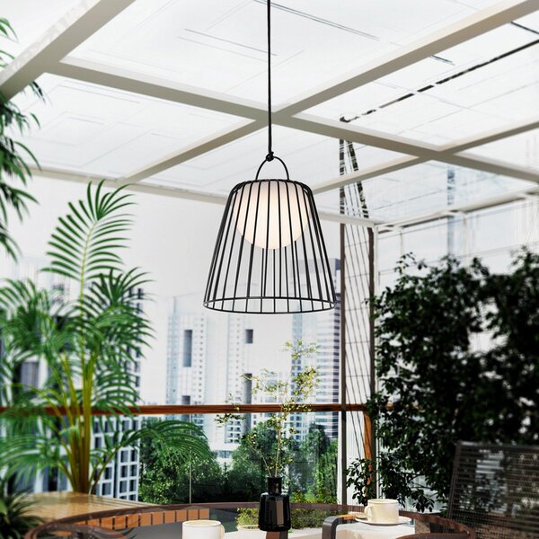 Venkovní svítidla Lindby, Levino, stmívatelné, Černá, Balkon, Kov, Moderní