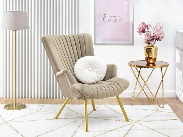 Relaxační křeslo Lanzaris (zlatá). Akce -10%