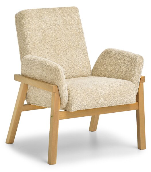 Relaxační křeslo Laopas (béžová + dub). Akce -10%