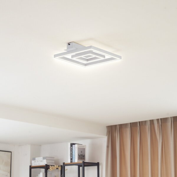 Stropní Lampa Lindby, Madamo, Bílá, Obývací pokoj, Hliník, Moderní