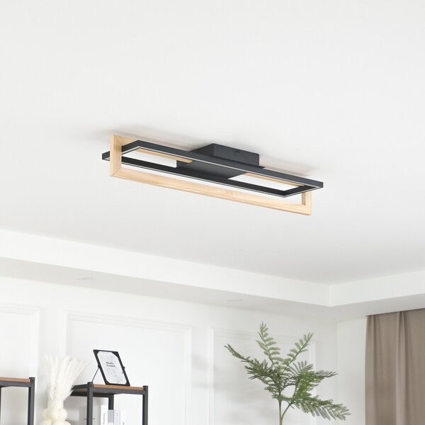 Stropní Lampa Lindby, Holamu, Černá, Obývací pokoj, Hliník, Moderní