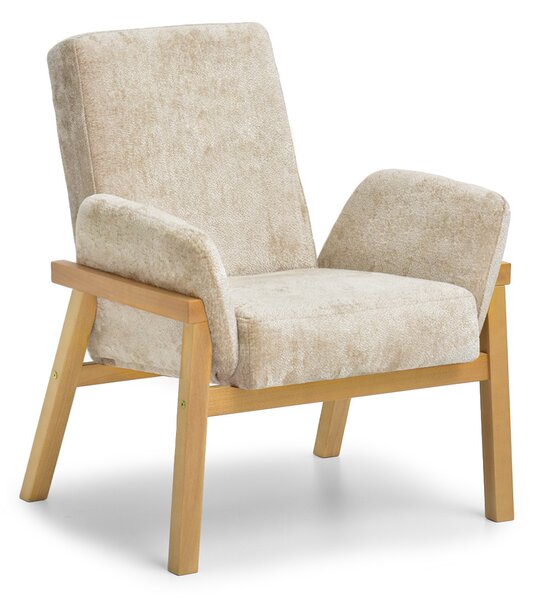 Relaxační křeslo Laopas (béžová + dub). Akce -10%