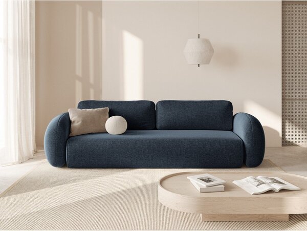 Tmavě modrá žinylková rozkládací/s úložným prostorem pohovka 262 cm Tonale – Cosmopolitan Design