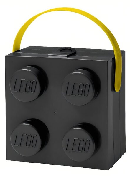 Černý svačinový box s rukojetí LEGO® Storage 16,5 x 16,5 cm