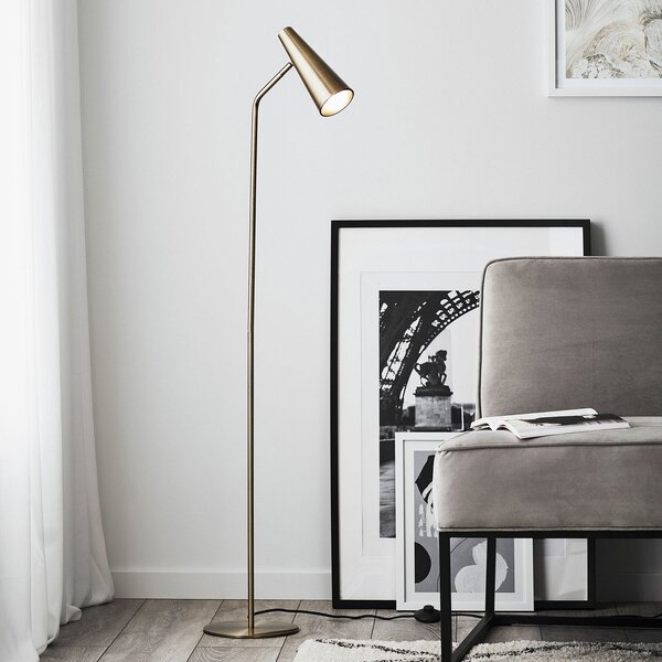 Stojací Lampa Markslöjd, Peak, Zlatá / mosazná, Obývací pokoj, Kov, Moderní