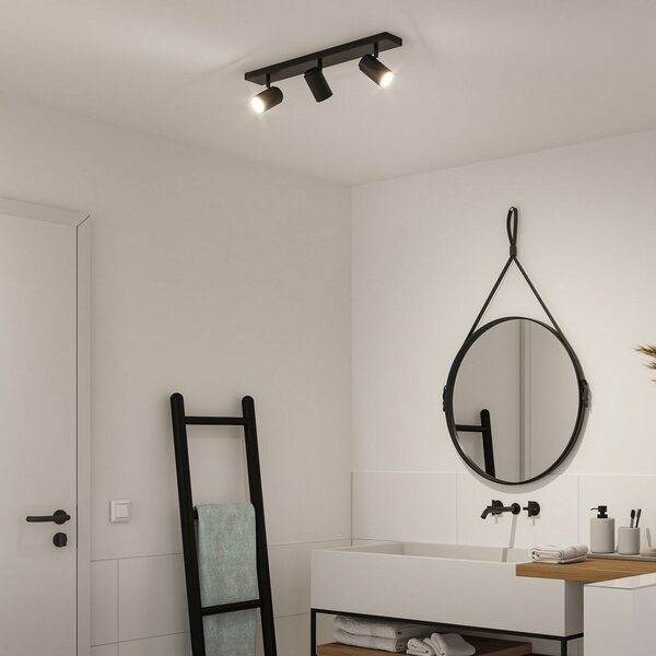 Stropní Lampa Paulmann, Zyli, stmívatelné, Černá, Koupelna, Kov, Moderní