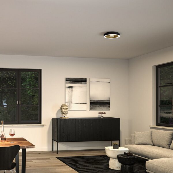 Stropní Lampa Paulmann, Volea, stmívatelné, Černá, Koupelna, Plast, Moderní