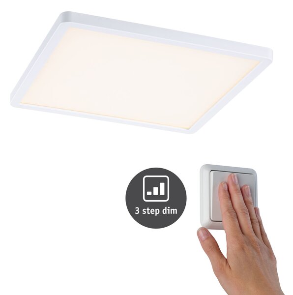 P 93054 LED vestavné svítidlo Areo VariFit IP44 3-krokové-stmívatelné 230x230mm 16W 3.000K bílá - PAULMANN