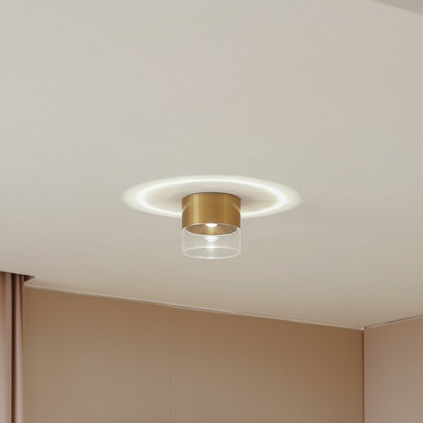 Stropní Lampa Lindby, Dalila, Zlatá / mosazná, Obývací pokoj, Hliník, Moderní