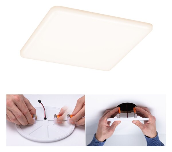 P 93061 LED vestavné svítidlo Veluna VariFit IP44 3-krokové-stmívatelné hranaté 185x185mm 17W 3.000K satén - PAULMANN