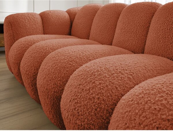 Pohovka z textilie bouclé v cihlové barvě 232 cm Hippolyte – Bobochic Paris