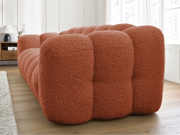 Pohovka z textilie bouclé v cihlové barvě 232 cm Hippolyte – Bobochic Paris