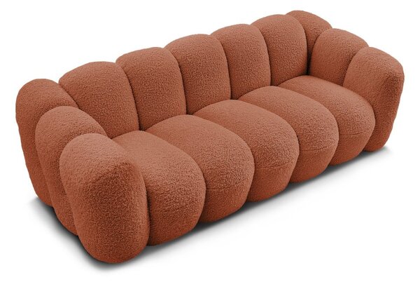 Pohovka z textilie bouclé v cihlové barvě 232 cm Hippolyte – Bobochic Paris