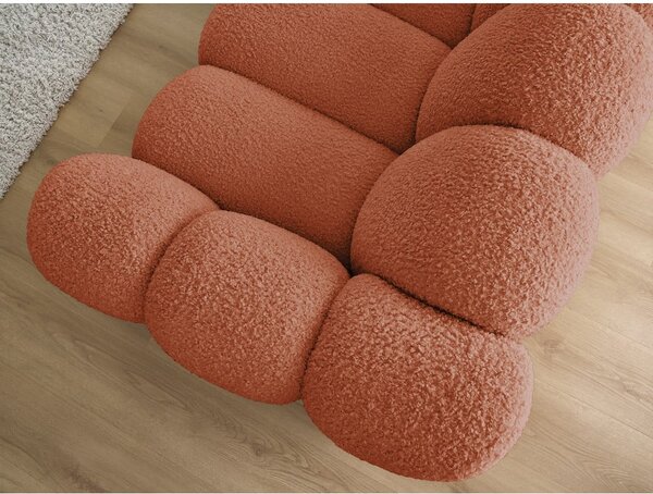 Pohovka z textilie bouclé v cihlové barvě 232 cm Hippolyte – Bobochic Paris