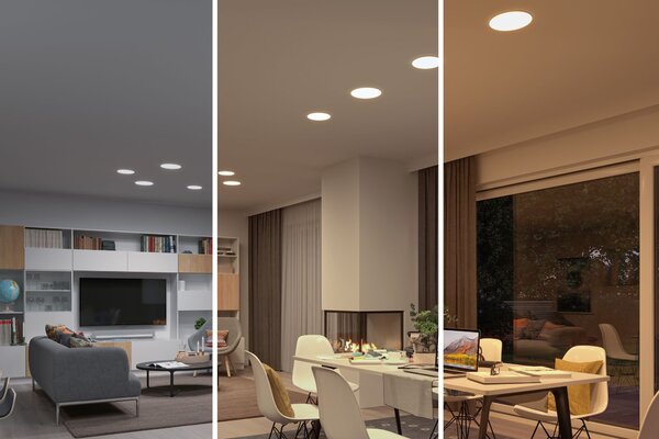 P 95381 LED vestavné svítidlo Veluna WhiteSwitch 185mm IP44 stropní montáž 14W včetně sv. zdroje - PAULMANN