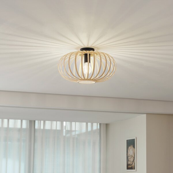 Stropní Lampa Lindby, Lielle, stmívatelné, Dřevo, Jídelna, Bambus, Venkovský / rustikální