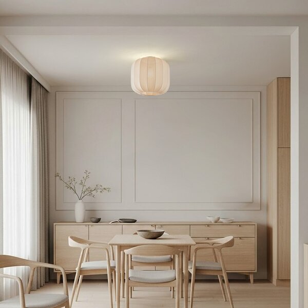 Stropní Lampa Lindby, Helin, stmívatelné, Béžová, Jídelna, Tkanina / Textil, Skandinávský