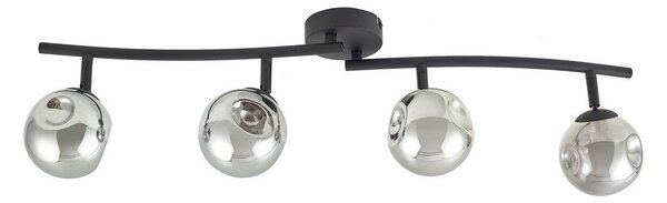 Stropní Lampa Lindby, Valentina, stmívatelné, Šedá, Obývací pokoj, Sklo, Moderní
