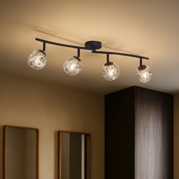 Stropní Lampa Lindby, Valentina, stmívatelné, Šedá, Obývací pokoj, Sklo, Moderní