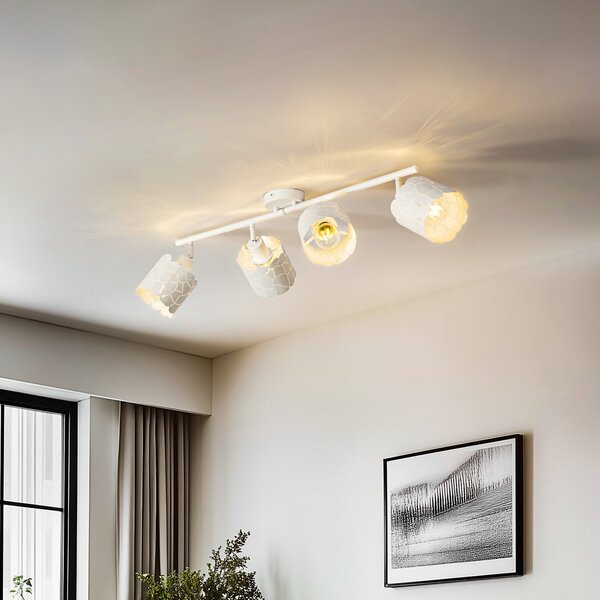 Stropní Lampa Lindby, Aralena, stmívatelné, Bílá, Obývací pokoj, Kov, Moderní
