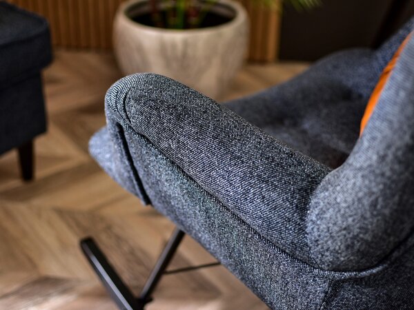 Relaxační křeslo Laurentino (šedá + černá)