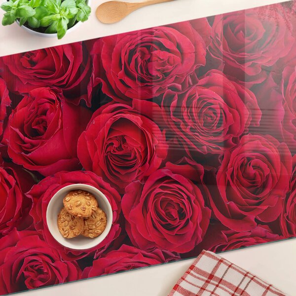 Krájecí prkénko skleněné Červené růže ddk-nr-wm-00006200