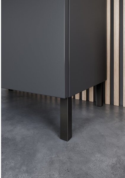 Antracitová vysoká/úzká koupelnová skříňka 30x190 cm Arcena – Germania