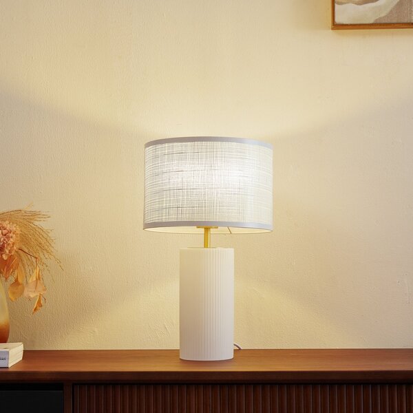 Stolní lampa Lindby, Sorscha, Bílá, Obývací pokoj, Kov, Moderní