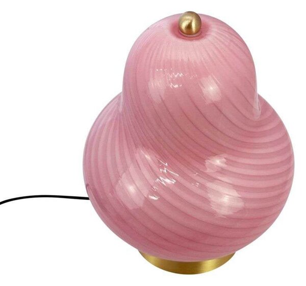 Stolní lampa Dyberg Larsen, Lucy, Pudrová, Obývací pokoj, Sklo, Skandinávský
