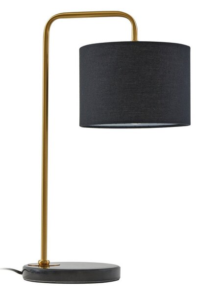 Stolní lampa Lindby, Hillary, Černá, Obývací pokoj, Tkanina / Textil, Skandinávský